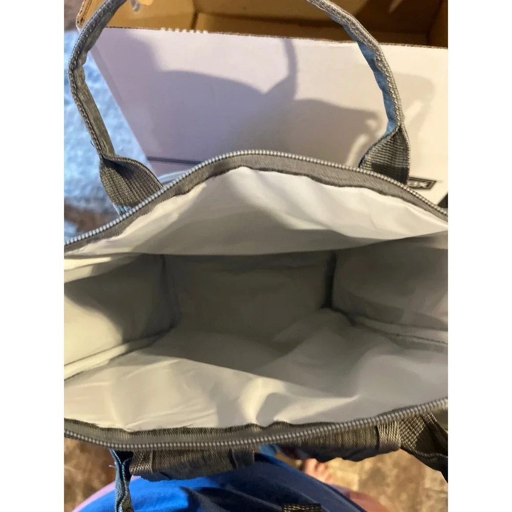 Gray Heathered Diaper Bag Backpack Insulated Bottle Pockets Travel Baby Bag‎